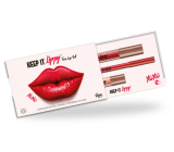 Keep it Lippy Trio Lip Set Red matte lipstick 3,5 ml + lip pencil 0,2 g + shimmer lip gloss 1,9 ml, cosmetic set for women