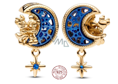 Charm Sterling silver 925 Disney Moon with Mickey & Minnie, bead on bracelet movie