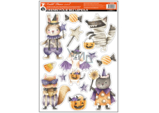 Window film Halloween Witches and vampire with glitter 29 x 41 cm