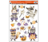 Window film Halloween Witches and vampire with glitter 29 x 41 cm