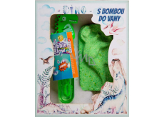 Bohemia Gifts Dino bubble bath ball 80 g + bubble blower 30 ml, cosmetic set for children