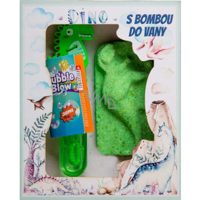 Bohemia Gifts Dino bubble bath ball 80 g + bubble blower 30 ml, cosmetic set for children
