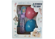 Bohemia Gifts Sea fairy bath bomb 2 x 50 g + bubble bath 30 ml, cosmetic set for children
