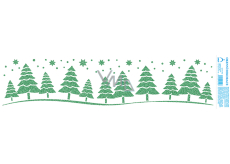 Arch Christmas sticker, window film without adhesive Green trees with glitters 50 x 12 cm