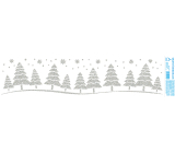 Arch Christmas sticker, window film without adhesive Silver trees 50 x 12 cm