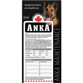 Anka Adult Maintenance complete food for adult dogs 20 kg