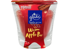 Glade Warm Apple Pie scented with red apple and cinnamon scented candle in glass, burning time up to 38 hours 129 g