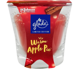 Glade Warm Apple Pie scented with red apple and cinnamon scented candle in glass, burning time up to 38 hours 129 g