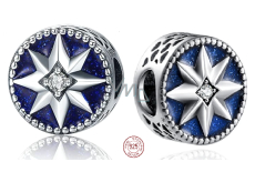 Charm Sterling silver 925 Star in blue sky, bead for bracelet universe