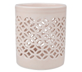Porcelain candlestick old pink 9 x 10,5 cm