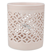 Porcelain candlestick old pink 9 x 10,5 cm