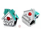 Charm Sterling silver 925 House where love lives, bead on bracelet family
