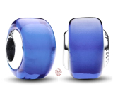 Charm Sterling silver 925 Blue Murano glass bead on bracelet symbol