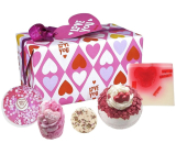 Bomb Cosmetics Love You - I love you, butter bath ball 50 g + butter bath ball 50 g + sparkling bath ball 160 g + glycerine soap 100 g, cosmetic set