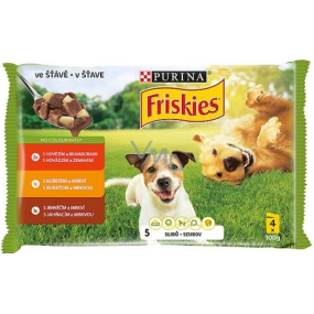Purina Friskies beef, chicken, lamb with carrots in juice complete food for dogs capsule 4 x 100 g