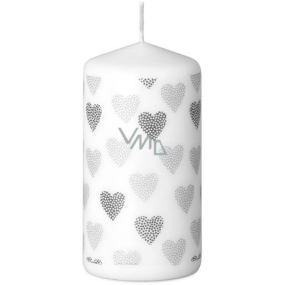 Emocio A Little More Love - heart white candle cylinder 60 x 120 mm