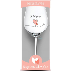Nekupto It's time to love Wine glass with print From love 440 ml