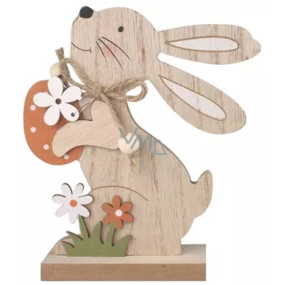 Wooden rabbit with egg to build 14 cm