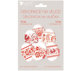 Egg shrink decoration, red motif 12 pieces