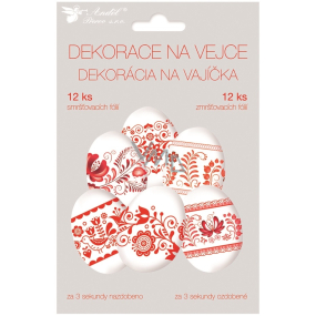 Egg shrink decoration, red motif 12 pieces