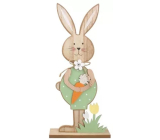 Wooden rabbit with carrots 31 cm