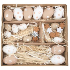 Eggs plastic decoration in box, mix of sizes 27 pieces, set