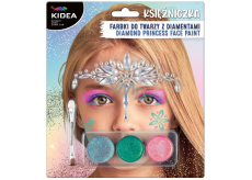 Kidea Princess face paints + brush + rhinestones, creative set