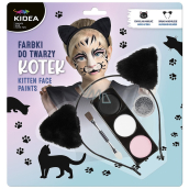 Kidea Kitten face paints + brush + glitter + headband, creative set
