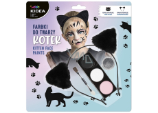 Kidea Kitten face paints + brush + glitter + headband, creative set