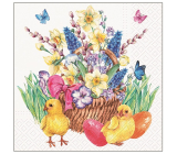 Paper napkins 3 layers 33 x 33 cm 20 pieces Flowers with chicks