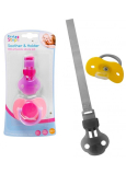 First Steps Bpa Free Soother with orthodontic silicone teat and fastening strip pink 2 pieces