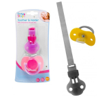 First Steps Bpa Free Soother with orthodontic silicone teat and fastening strip pink 2 pieces