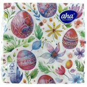 Aha Paper Napkins 3 layers 33 x 33 cm 20 pieces Easter coloured eggs and flowers