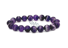 Amethyst Chevron Bracelet Elastic Natural Stone, 10 mm Bead / 16 - 17 cm, Stone of Kings and Bishops