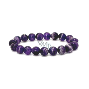 Amethyst Chevron Bracelet Elastic Natural Stone, 10 mm Bead / 16 - 17 cm, Stone of Kings and Bishops