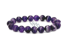 Amethyst bracelet elastic natural stone, ball 10 mm / 16 - 17 cm, stone of kings and bishops