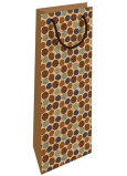 Nekupto Kraft gift bag for bottle 15 x 40 cm Polka dots