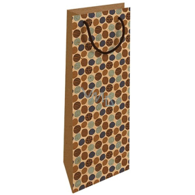 Nekupto Kraft gift bag for bottle 15 x 40 cm Polka dots