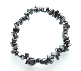Hematite bracelet elastic chopped natural stone 19 cm, healthy blood stone