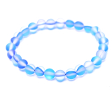 Opalite blue matt bracelet elastic, synthetic stone ball 6 mm / 16 cm, for children, wishing and hope stone