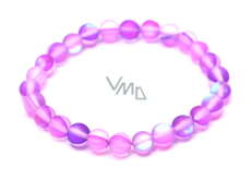 Opalit purple matt bracelet elastic, synthetic stone ball 6 mm / 16 cm, for children, wishing and hope stone