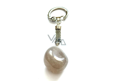 Crystal smoke Troml keychain pendant natural stone, approx. 10 cm