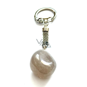 Crystal smoke Troml keychain pendant natural stone, approx. 10 cm