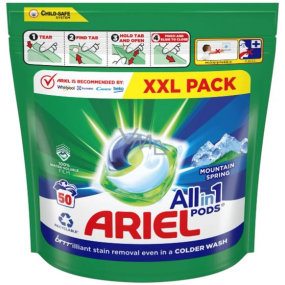 Ariel All in1 Pods Mountain Spring gel capsules for white and light-coloured laundry 50 pieces