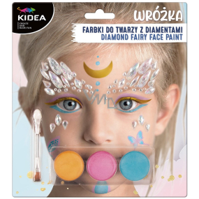 Kidea Fairy face paints + brush + diamonds, creative set