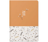 Albi Weekly diary 18 months 2024 - 2025 Orange, grain 12,5 cm x 17 cm x 1,3 cm