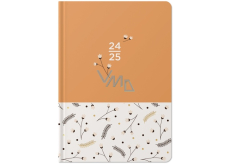 Albi Weekly diary 18 months 2024 - 2025 Orange, grain 12,5 cm x 17 cm x 1,3 cm