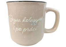 Albi Stoneware mug beige Bezva kolegyně i po práci 400 ml