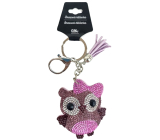 Albi Strass owl key ring pink