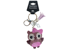Albi Strass owl key ring pink
